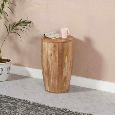 Murray Solid Wood Drum Side Table