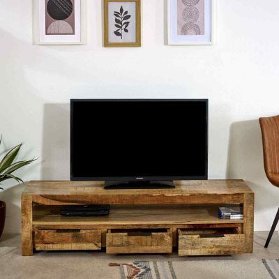 Murray Solid Wood Large TV Unit With 3 Drawers