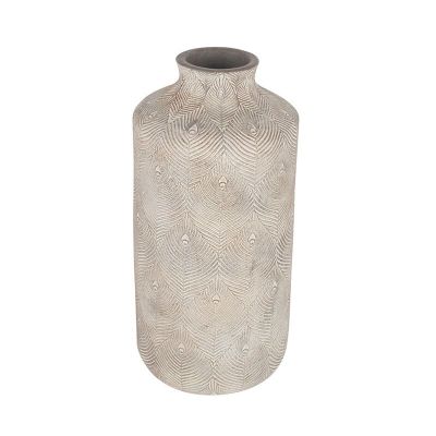 Palawan Matt Grey Feather Stoneware Vase