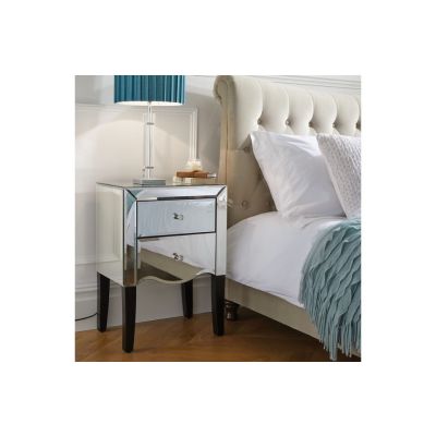 Palma Mirrored 2 Drawer Bedside Cabinet