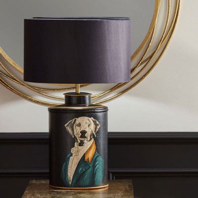 Pointer Black Hand Painted Dog Table Lamp - Base Only
