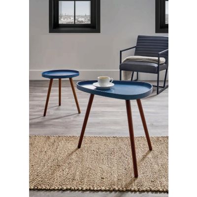 Clarice MDF and Brown Pine Wood Teardrop Table