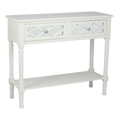 Sara Ivory Mirrored Pine Console Table