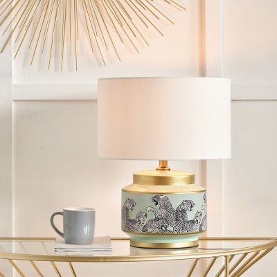 Saskia Sage Cheetah Ceramic Table Lamp - Base Only