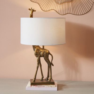 Savanna Antique Brass Metal Giraffe Table Lamp - Base Only