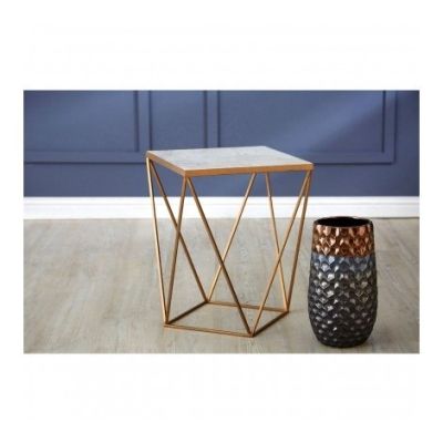 Shazaar Copper Square Side Table