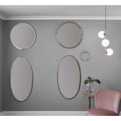 Sia Gold Metal Oval Wall Mirror