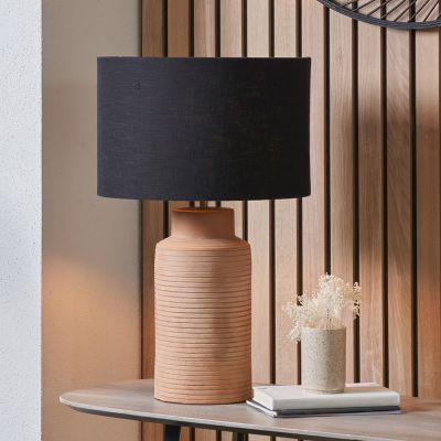 Sierra Natural Tall Ribbed Terracotta Table Lamp - Base Only