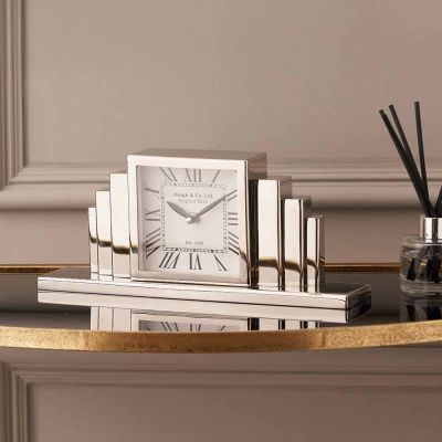 Silver Art Deco Table Clock