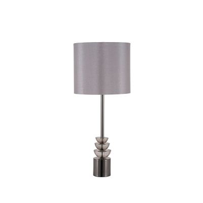 Smoke Glass and Pewter Silhouette Tall Table Lamp