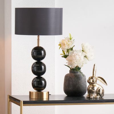 Sofia Black and Gold Enamel 3 Ball Table Lamp - Base Only