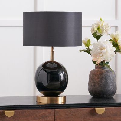Sofia Black and Gold Enamel Table Lamp - Base Only