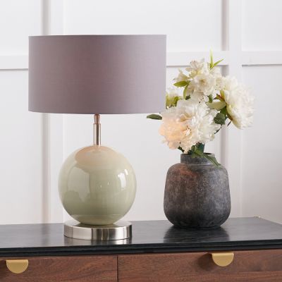 Sofia Sage and Silver Enamel Table Lamp - Base Only