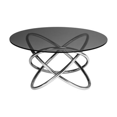 Sphere Style Round Smoked Glass End Table