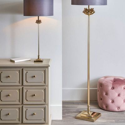 Spruce Champagne Gold Metal Fir Cone Floor Lamp - Base Only