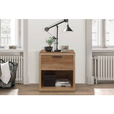 Stonehouse Rustic Effect 1 Drawer Bedside Cabinet