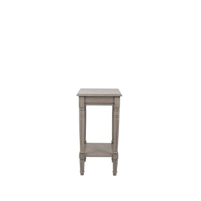 Taupe Pine Wood Square Side Table
