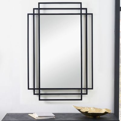 Tiara Black Metal Rectangular Multi Framed Wall Mirror