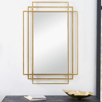 Tiara Gold Metal Rectangular Multi Framed Wall Mirror