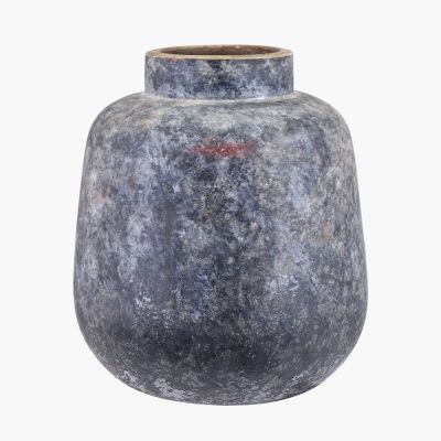 Vulcan Textured Volcanic Effect Grey Stoneware Vase