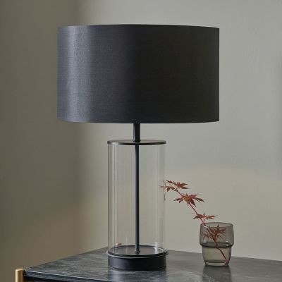 Westwood Clear Glass and Black Metal Table Lamp  - Base Only