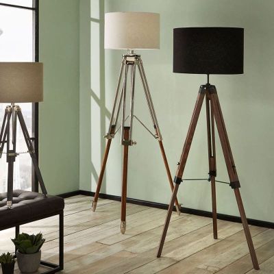 Windsor Wooden Tripod Floor Lamp - Base Only