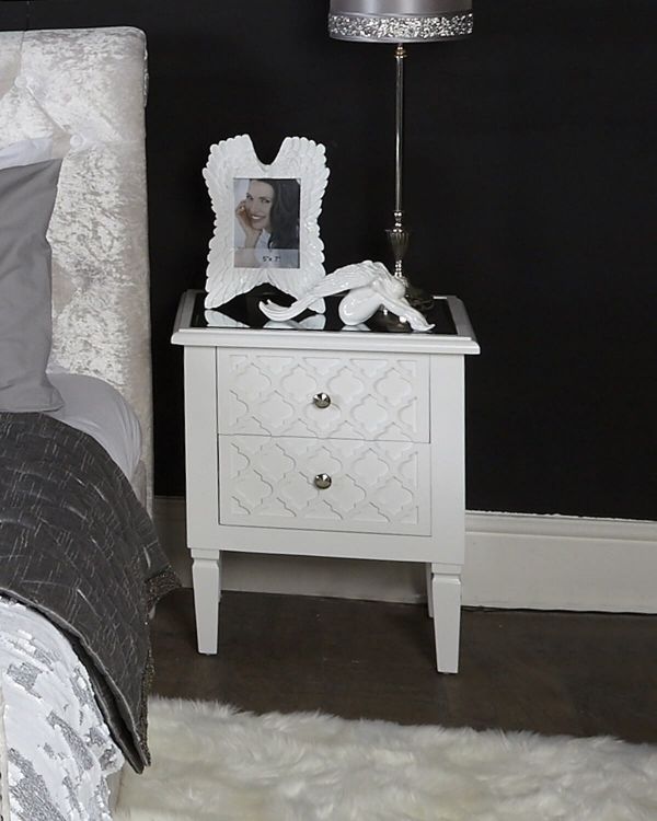 Costa White Bedside Cabinet Modern Zurleys