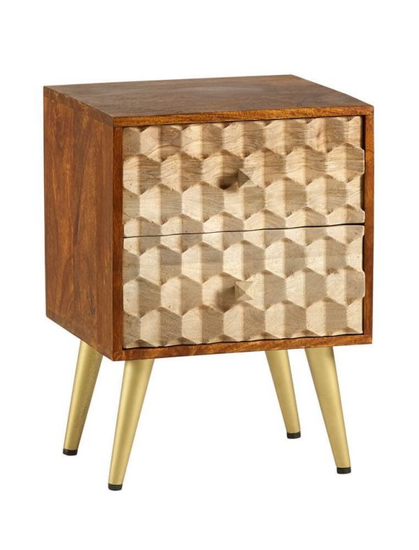 Edison 2 Drawer Side Table Retro Zurleys