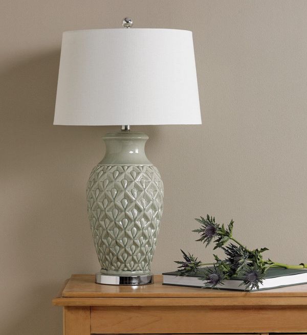 green ceramic table lamp