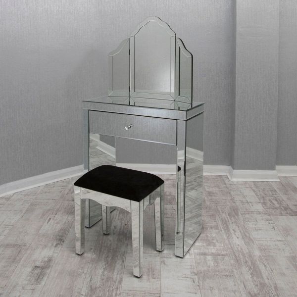 small mirrored dressing table