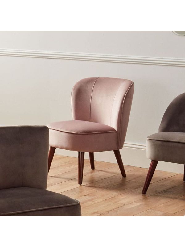 narrow velvet chair