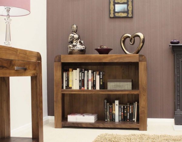 Solid Walnut Low Bookcase Zurleys