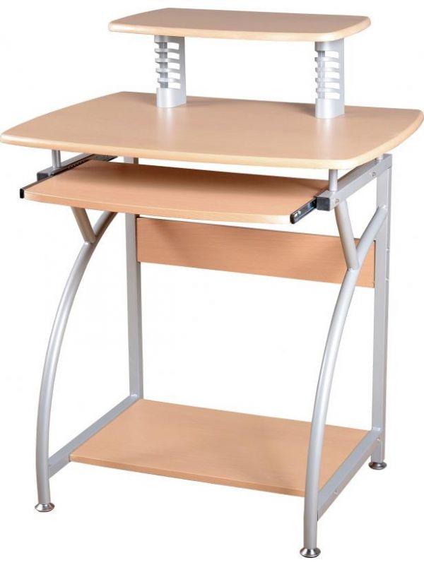 Chico Basics Natural Wood And Silver Computer Desk Zurleys