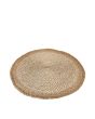 Woven Seagrass and Palm Leaf Swirl Design Round Rug