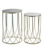Avantis Champagne and Mirror Glass Metal Tables