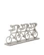 Shiny Silver Triple Cyclist Ornament