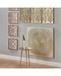 Antiqued White and Gold Textured Metal Wall Art