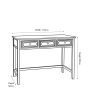 Ascot Pine Wood Grey 3 Drawer Desk/Console