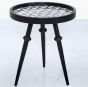 Abstract Black and White Wooden Side Table