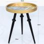Abstract Yellow and Gold Wooden Side Table