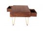 Ajay Dark Gold Rectangular Coffee Table With Gold Inlay