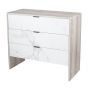 Alivia Grey and Marble Effect 3 Drawer Chest
