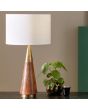 Allura Antique Brass and Dark Wood Table Lamp - Base Only