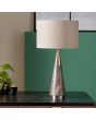 Allura Brushed Silver and Grey Wash Wood Table Lamp - Base Only