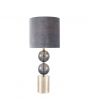 Antique Brass and Smoke 2 Orb Glass Table Lamp