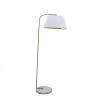 Arc/Leaning Metal Floor Lamp With White Shade