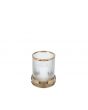 Art Deco Gold Metal and Clear Textured Glass Candle Holder