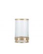 Art Deco Gold Metal and Clear Textured Glass Tall Candle Holder
