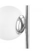 Asterope White Orb and Shiny Chrome Metal Table Lamp