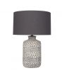 Atouk Textured Natural and Black Stoneware Table Lamp - Base Only